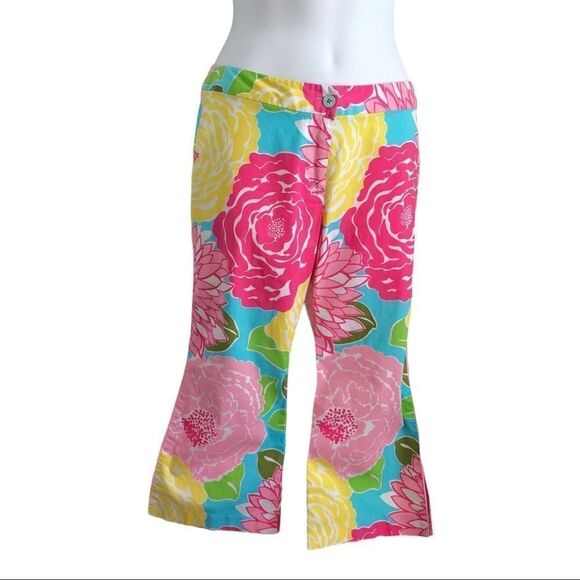Lilly Pulitzer Floral Capris Vintage 1990s Size 4 - Picture 9 of 15